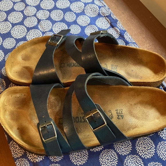 Birkenstock Salina Metallic Blue Sandals size 42 11/ 12 - Picture 4 of 16